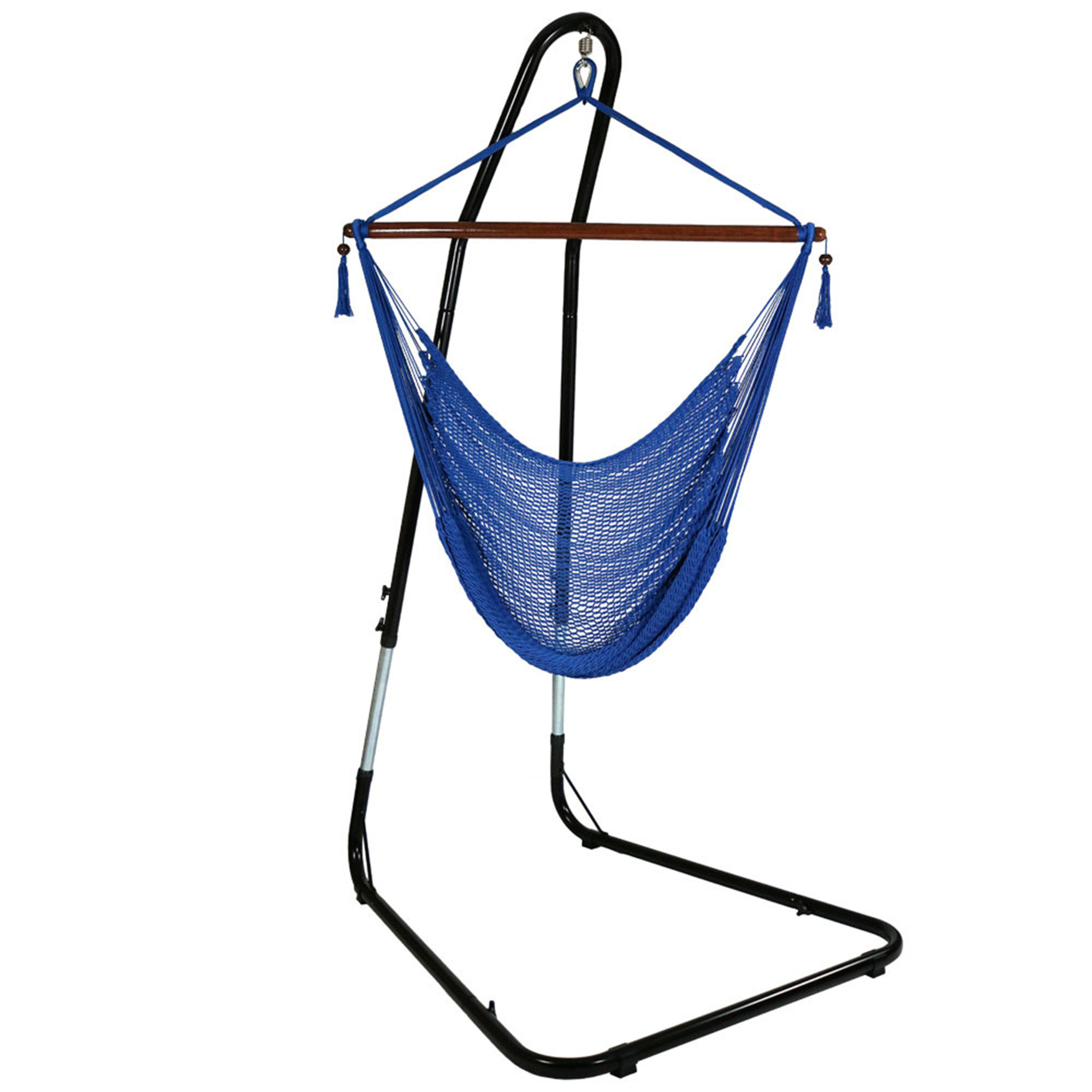Sunnydaze Decor, Caribbean XL Hammock with Adjustable Stand - Blue, Color Blue, Capacity 300 lb, Material Polyester, Model# CHC-BL-COMBO